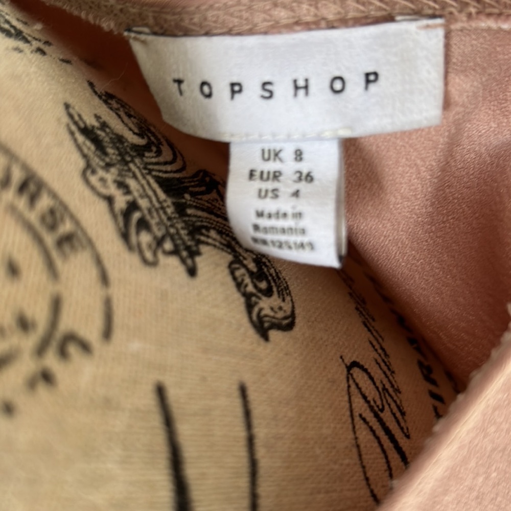 TopShop 90”s trend Blush Pink Midi Slip Skirt - Picture 3 of 7